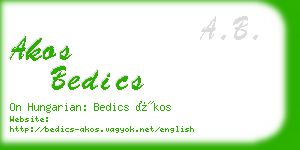 akos bedics business card